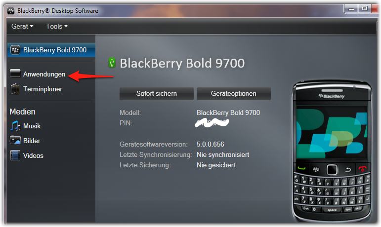 install blackberry desktop manager 6.0